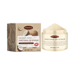 WoodSleep Exfoliante Labial de Coco 30g, Cuidado Exfoliante Suave para Labios Suaves.