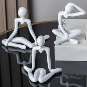 Moderne Abstrakte Denker Standbeeld Plastic Beeldje Minimalistisch Bureau Ornament Huisdecoratie Sculptuur Verzamelobject