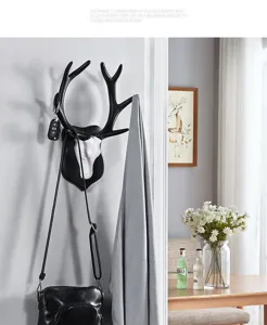 Gancio da parete testa di cervo decorazione murale animale creativa per soggiorno camera da letto