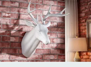 Noordse witte hertenkop wandophanging creatieve dierensculptuur voor thuis hotel decor