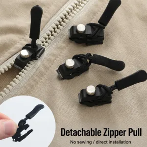 Universal replacement metal zipper pulls repair kit for backpack jacket clothing.