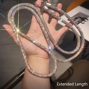 Laccetto per Telefono di Lusso con Strass Portachiavi in Cristallo Brillante Ciondolo per Borsa Cinturino da Polso per Donna