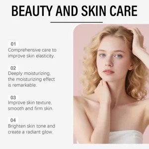 Comprehensive skincare set detail showing elasticity moisturizing texture and radiant skin glow.