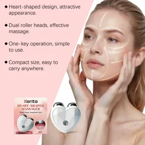 Xorita masseur facial en forme de cœur double rouleau outil de soin portable pro