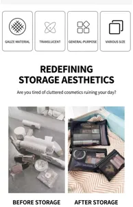 Borsa cosmetica in rete trasparente borsa da viaggio per trucco multifunzionale portatile
