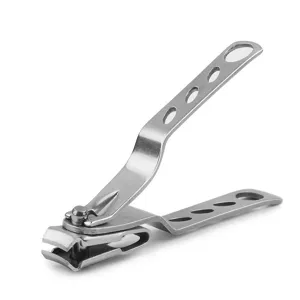 Stainless steel rotating nail clipper with anti-splash design for home daily manicure care.