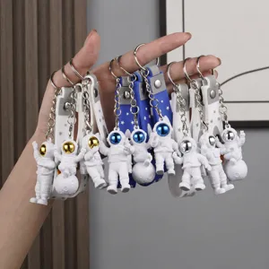 Creative Astronaut Keychain Space Man Pendant Electroplated Figurine Ornament Student Birthday Gift Key Ring