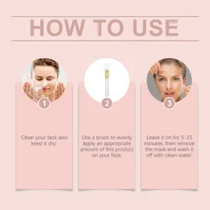 Guía de usuario de mascarilla facial peel-off de colágeno instrucciones paso a paso.