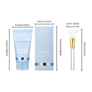 Set de mascarilla nocturna de colageno HOYGI con pincel de silicona para hidratacion facial.