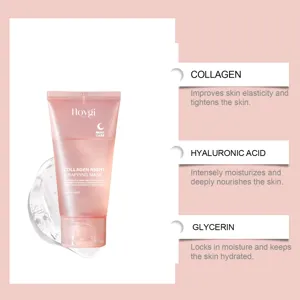 Mascarilla de noche con colágeno HOYGI detalle, producto hidratante y reafirmante facial.