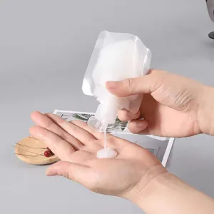 Portable travel squeeze pouch for lotion shampoo liquid cosmetics empty refillable container