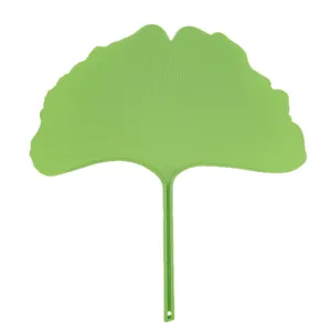 Green ginkgo leaf hand fan for summer cooling, durable thick aesthetic portable fan.