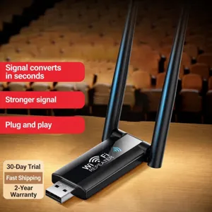 USB wireless WiFi signal repeater booster with dual antennas for home network extension