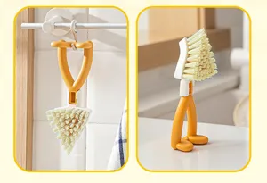 Cepillo de limpieza multifuncional plegable para huecos de fregadero y uso doméstico.