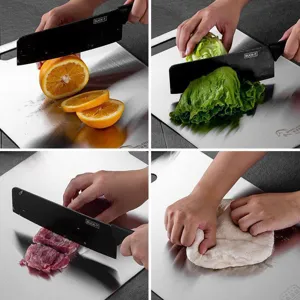 Tabla de cortar de acero inoxidable engrosada de doble cara para cocina domestica