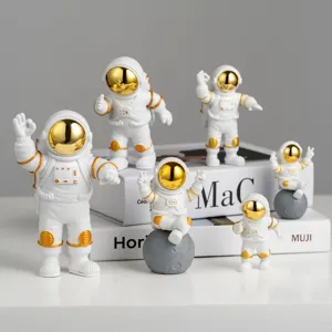 Kreatives Astronauten Figuren Set Harz Raumfahrer Heimdekoration Desktop Ornamente
