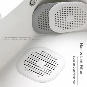 Silicone Kitchen Sink Filter Anti Clogging Floor Drain Cover With Suction Cups Bathroom Hair Catcher