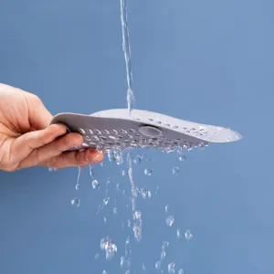 Silicone sink strainer drain hair catcher with suction cup for kitchen bathroom shower drain