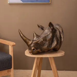 Europese Hars Neushoorn Hoofd Muur Hangende Creatieve Dierlijke Wanddecoratie Huis Kunst