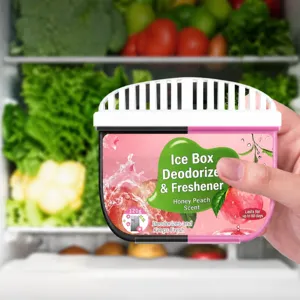 Refrigerator deodorizer box with peach scent, household activated carbon odor remover box.