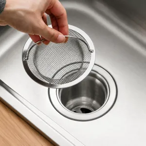 Stainless Steel Kitchen Sink Strainer Basket Anti-Clogging Drain Filter Fine Mesh Washbasin Food Residue Catcher Tool