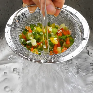Stainless steel kitchen sink strainer basket mesh food waste catcher filter tool for home