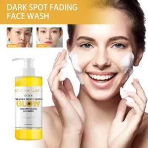 OUHOE turmeric honey gentle glow face wash, deep cleansing and dark spot fading for skincare.