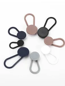 Elastic waist extender buttons for jeans, versatile adjustable snap-on plastic buckle tool.