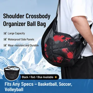 Netz Sporttasche für Basketball und Fussball. Einzelseil Schulter Rucksack.