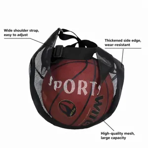 Netz-Basketballtasche mit breitem Schultergurt, langlebiger Oxford-Seite, groes Volumen.