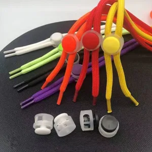 Lacets élastiques sans nœud avec fermoirs à ressort ronds, accessoires colorés pour baskets.