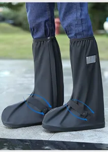 Cubrezapatos de lluvia impermeables con suola antideslizante y tira reflectante para la moto.