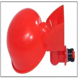 Automatic poultry waterer red plastic chicken drinking cup farm feeding equipment detail view