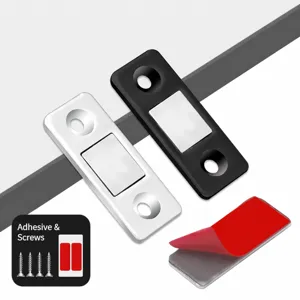 Ultra Thin Invisible Door Stopper Stainless Steel Magnetic Door Catch Punch Free Cabinet Catch Silver Black