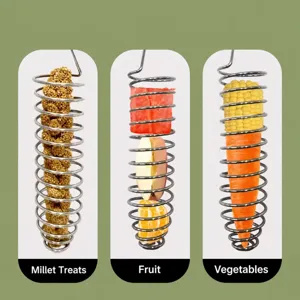 Stainless Steel Bird Fruit Vegetable Feeder Hanging Parrot Feeding Tool Pet Cage Accessories For Cockatiel Budgie
