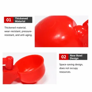 Bevitoio automatico per pollame in plastica rossa per polli anatre piccioni vista principale