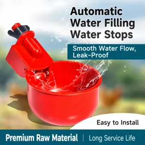 Abbeveratoio automatico per polli ciotola in plastica rossa per pollame e anatre