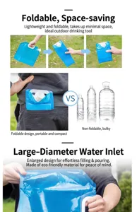Foldable water bag portable collapsible container for outdoor camping hiking use