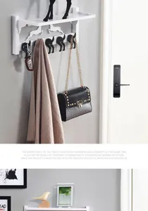 Estante de pared nordico con ganchos de ciervo para salon dormitorio organizacion
