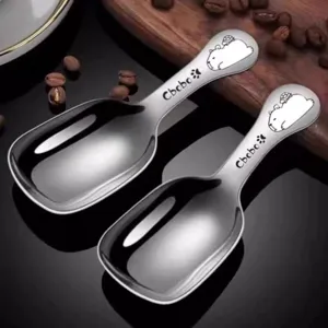 Cucchiaio da caffè capibara in acciaio inossidabile, cucchiaino corto per tè e cucina.