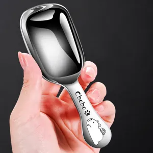 Cucchiaio in acciaio inox con capibara, manico corto ispessito, grande capacità utile.