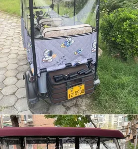 Tricycle rain canopy clip rain curtain fixing buckle rear cover detail view for windproof protection