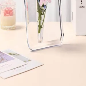 Klares Acryl Fotorahmen-Vase für moderne Heimdekoration, eleganter Blumenhalter.