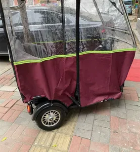 Waterproof tricycle rain canopy windproof cover side curtain shelter for cargo bike outdoor use
