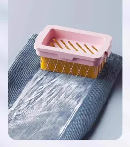 High elastic mesh soap foaming box multifunctional laundry soap holder with drain design.