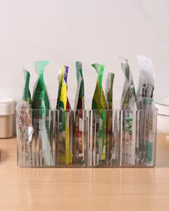 Transparent acrylic divided storage box for organizing masks and facial skincare packets