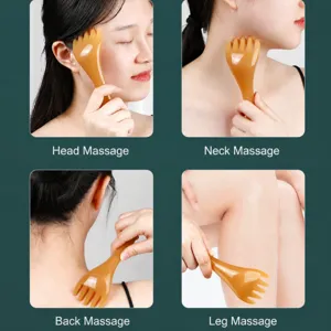 Peine de masaje de cinco garras con mango ergonómico para cabeza cuello y cuerpo.