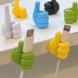 Lindo organizador de cables de silicona con gancho de pulgar soporte para escritorio tidy.