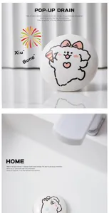 Keramik Pop-up Ablaufgarnitur mit süßem Cartoon Hund Design für Badezimmer Waschbecken.