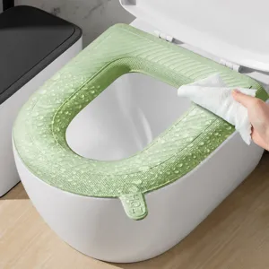 Waterproof Toilet Seat Cover Four Seasons Universal Adhesive Washable Soft Toilet Mat Bathroom Household Pad